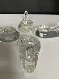 Série de 4 bougeoirs Schneider France en cristal années 70