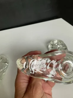 Série de 4 bougeoirs Schneider France en cristal années 70