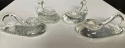 Série de 4 bougeoirs Schneider France en cristal années 70