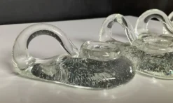 Série de 4 bougeoirs Schneider France en cristal années 70