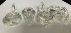 Série de 4 bougeoirs Schneider France en cristal années 70