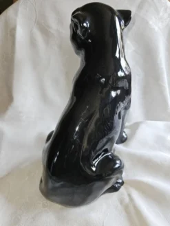 Statue Panthère Noire Vintage Céramique Italienne Années 70 - H25cm (R