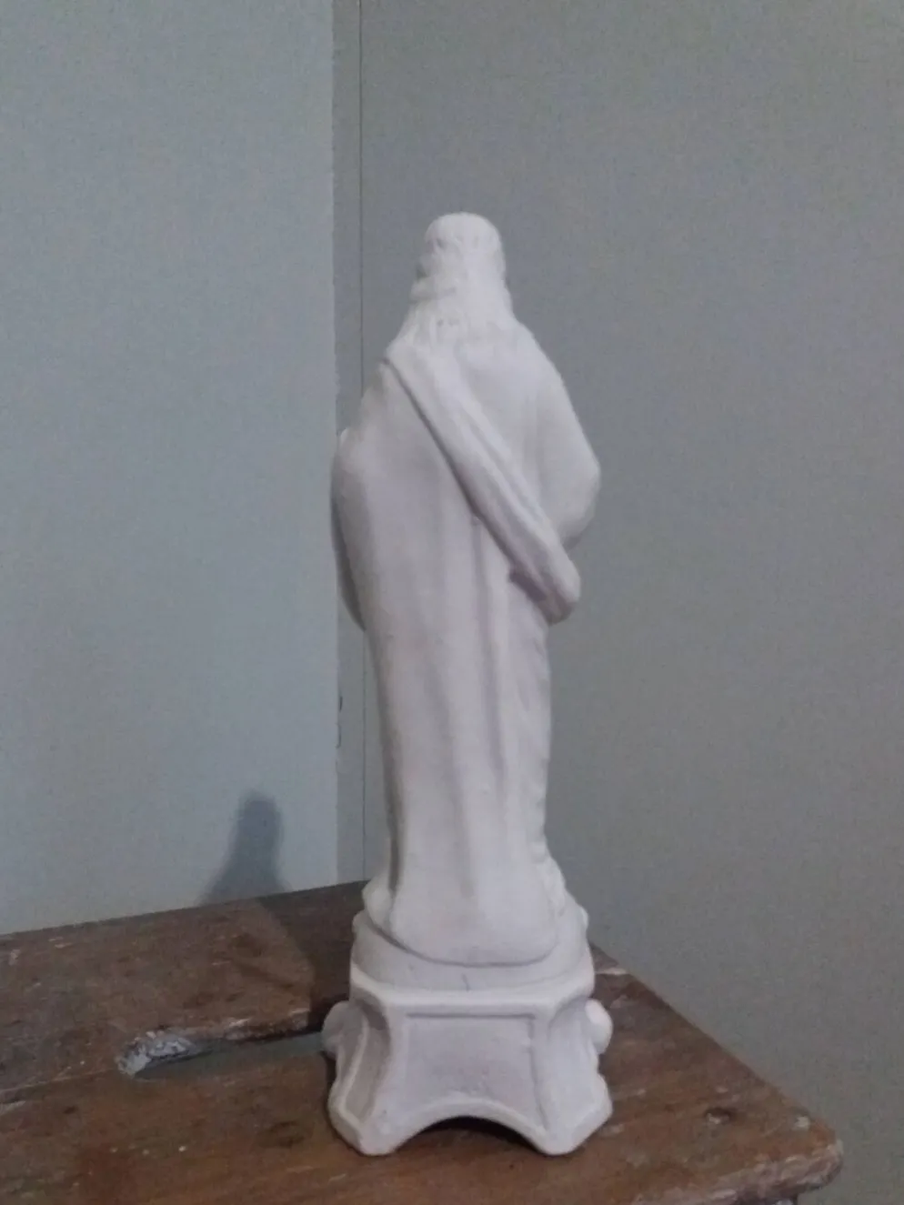 Statue religieuse, Jésus Christ en biscuit de Mauger et Pezé