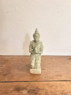 Statuette Bouddha Teppanom Priere Celadon Vert Thailande Sawankhalok Asie