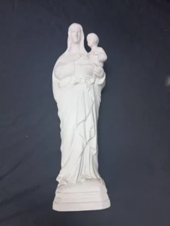 statuette en biscuit la st-vierge et l'enfant jesus signé SFBJ