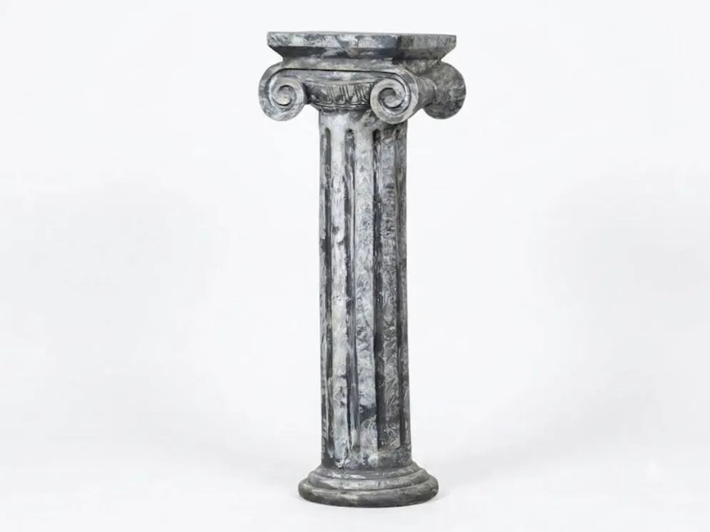 Stèle colonne ionique en bois peint vintage