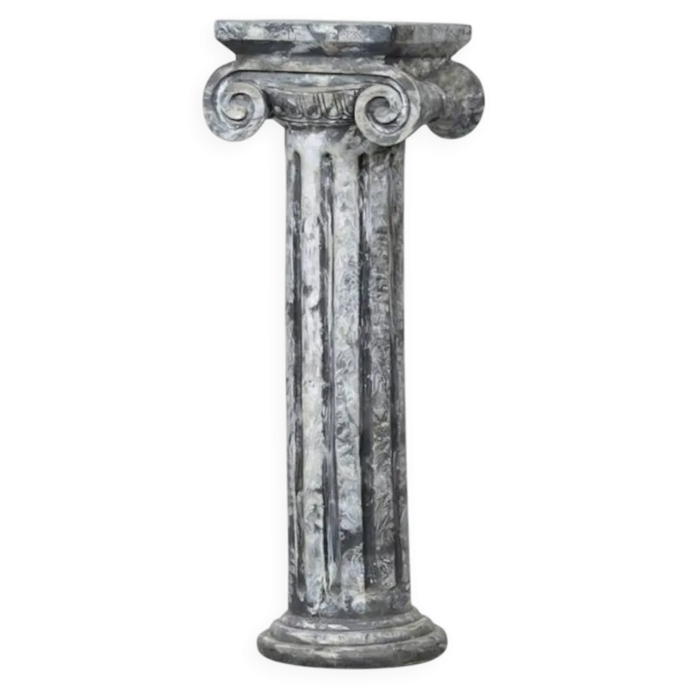 Stèle colonne ionique en bois peint vintage
