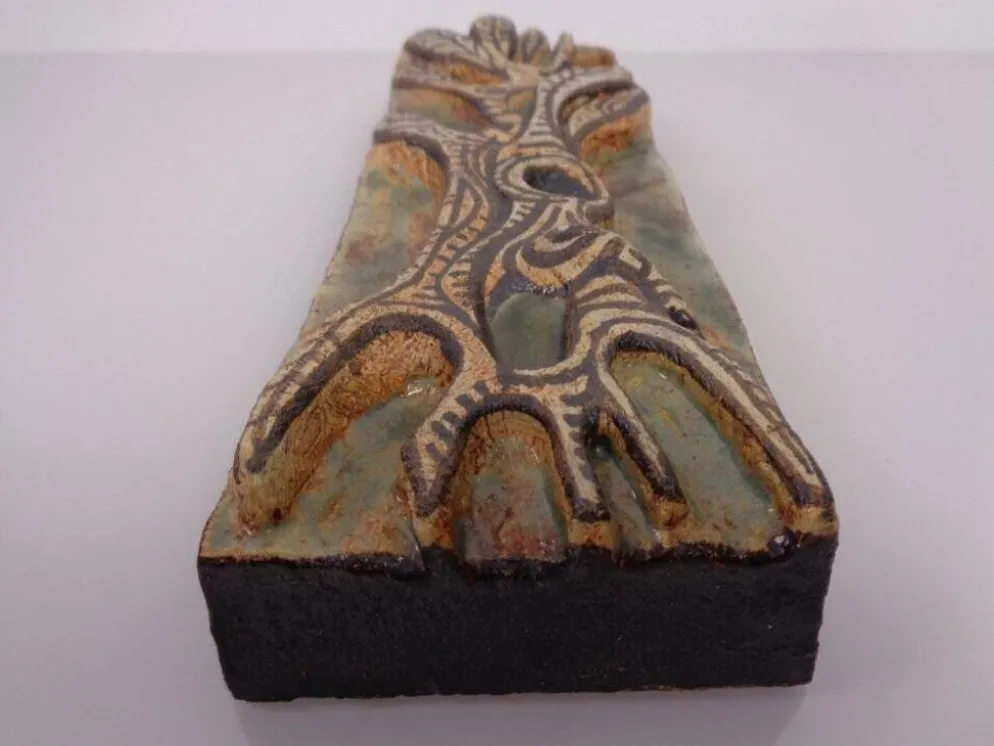 Studio Ceramic Wall Plaque by Gerhard Liebenthron, Germany, 1983