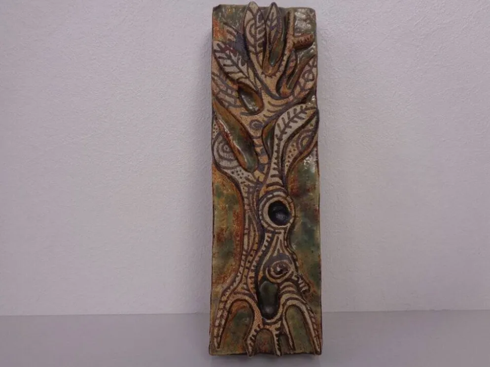 Studio Ceramic Wall Plaque by Gerhard Liebenthron, Germany, 1983