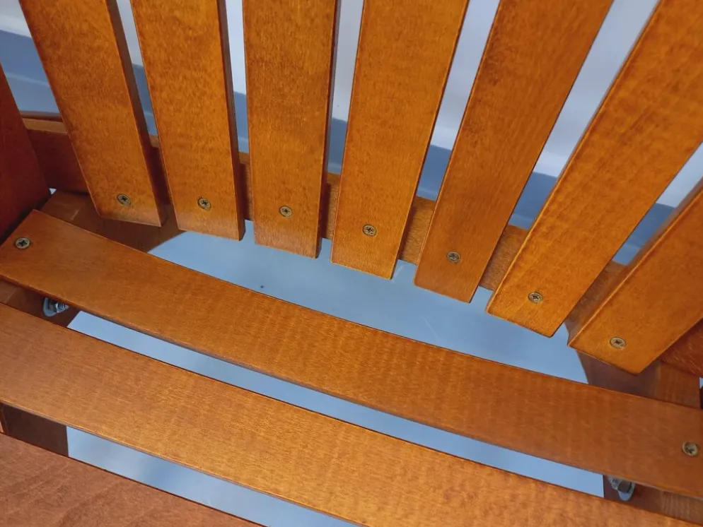 Suite de 4 fauteuils de jardin vintage en bois de hêtre des années 60