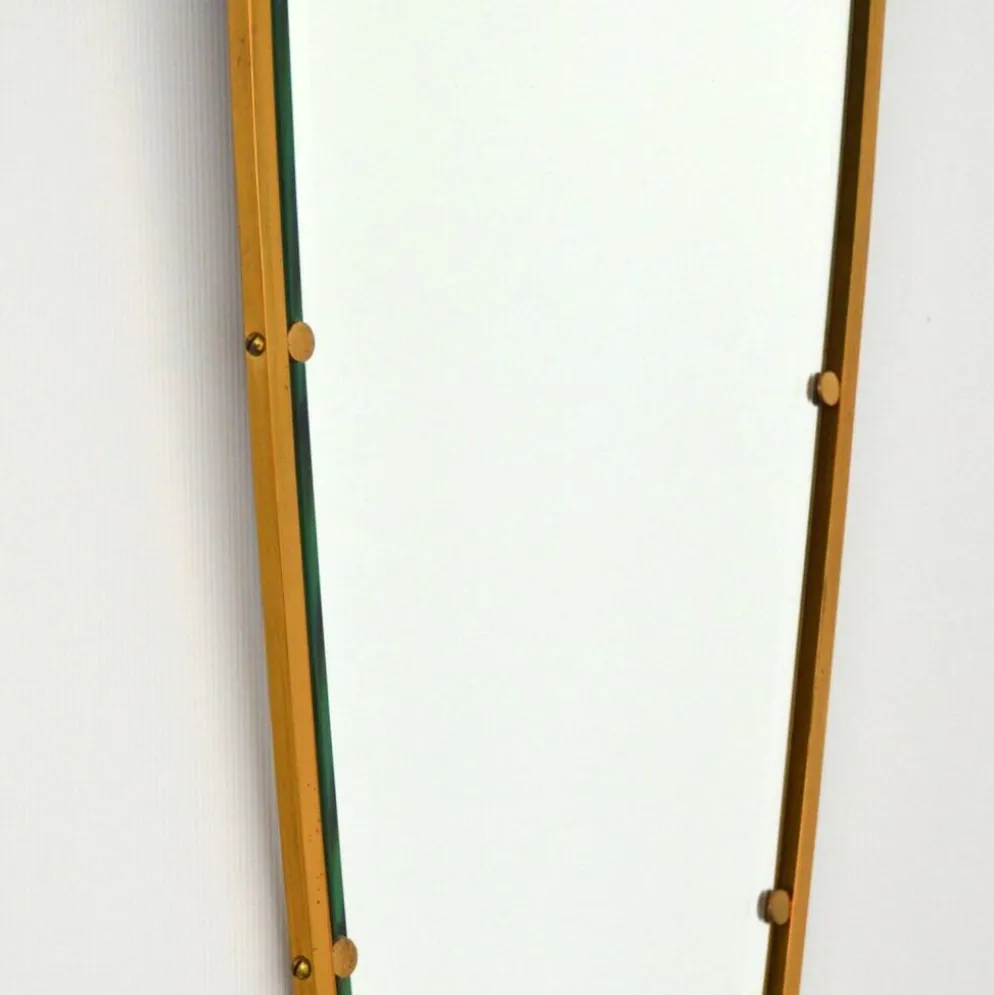 Superbe miroir forme libre en laiton massif année 50 / 60 vintage