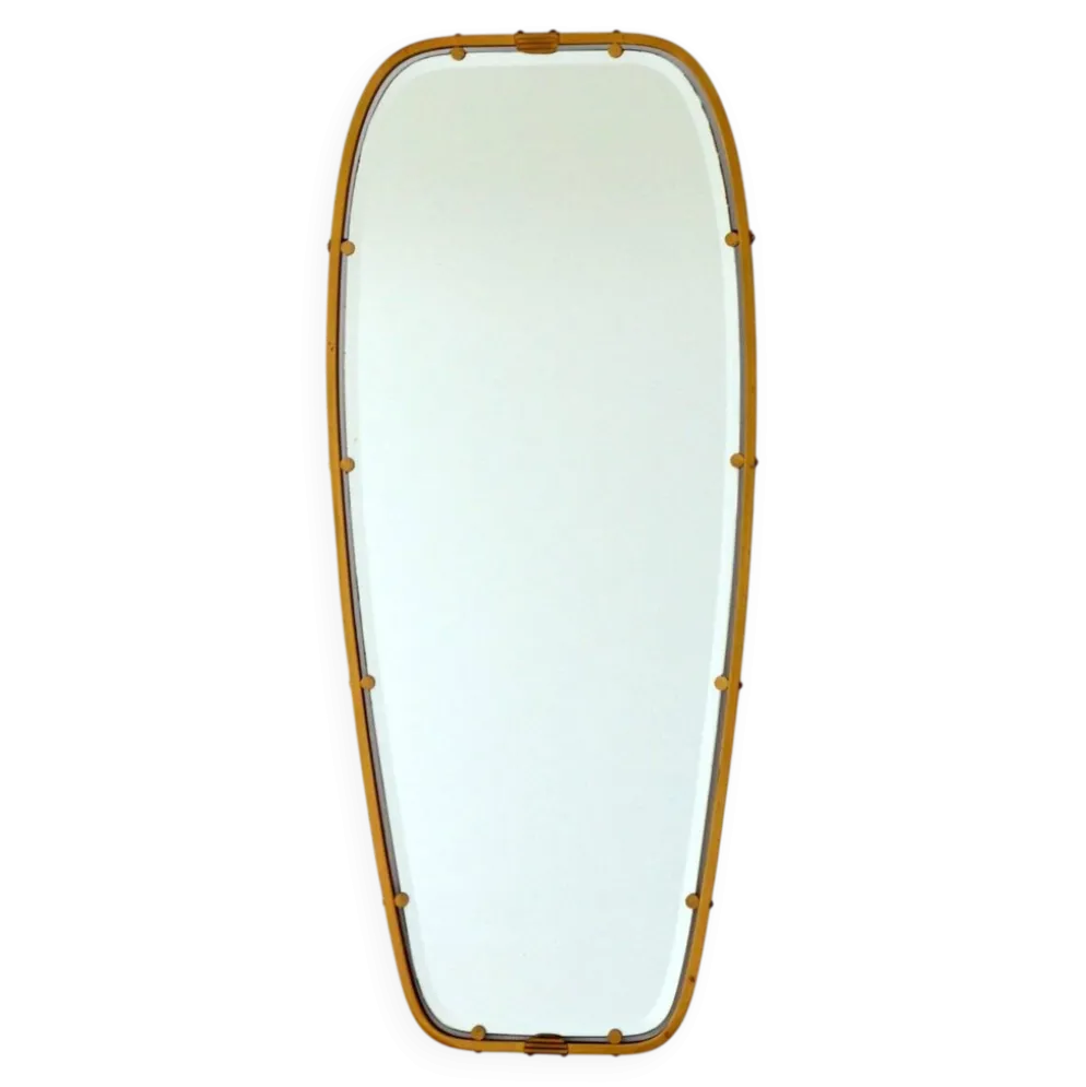 Superbe miroir forme libre en laiton massif année 50 / 60 vintage