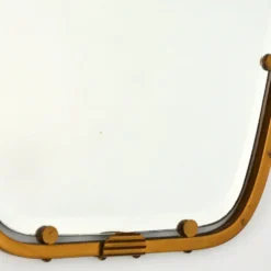 Superbe miroir forme libre en laiton massif année 50 / 60 vintage