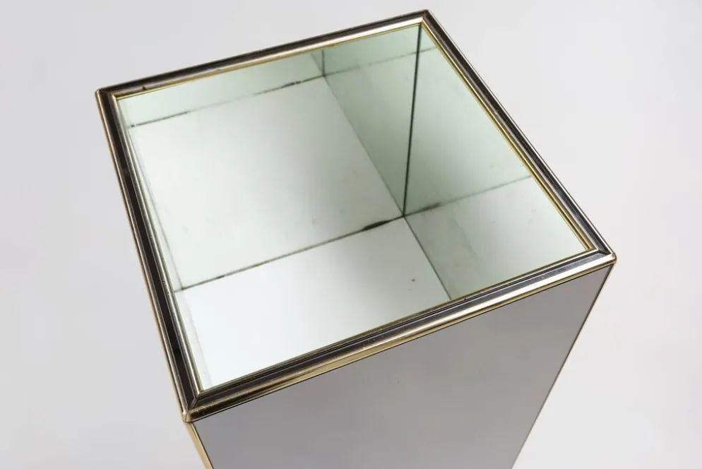 Support de plante miroir de milieu de siècle par Deknudt, Belgique, années 1980.