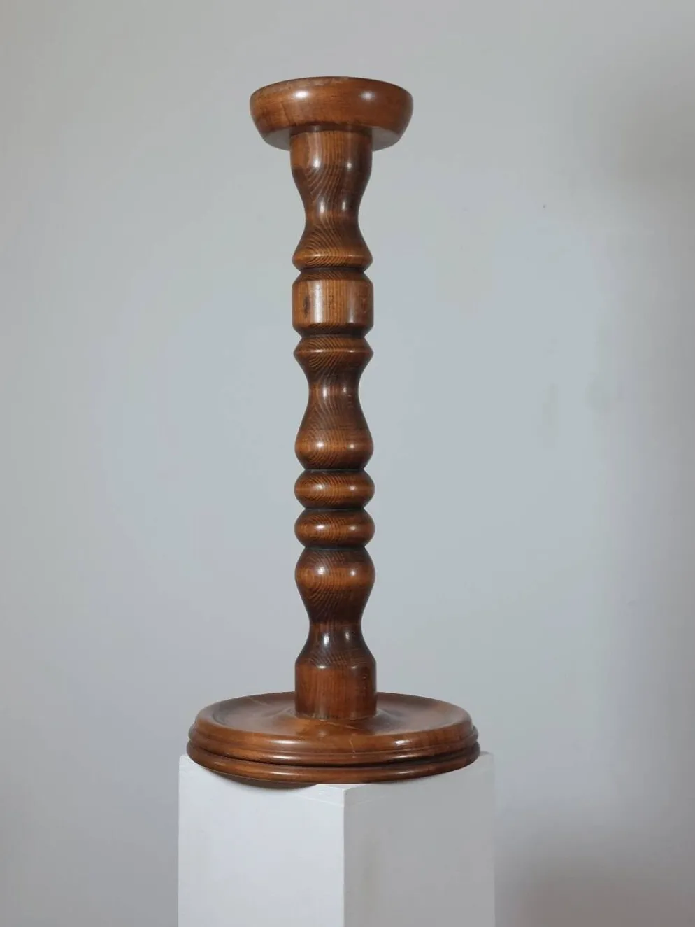 Support à fleurs en bois tourné vintage