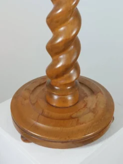 Support à fleurs en spirale en bois tourné vintage