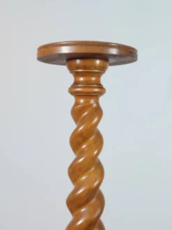 Support à fleurs en spirale en bois tourné vintage