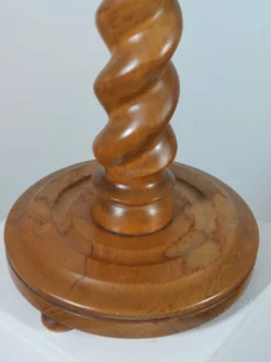 Support à fleurs en spirale en bois tourné vintage