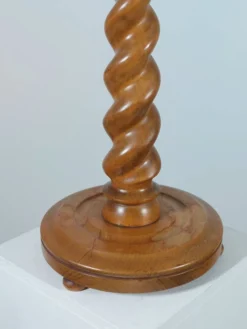 Support à fleurs en spirale en bois tourné vintage