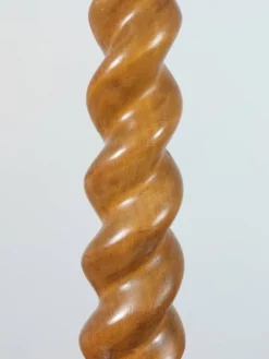 Support à fleurs en spirale en bois tourné vintage