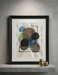 Tableau abstrait contemporain original, encadré (55x45cm)