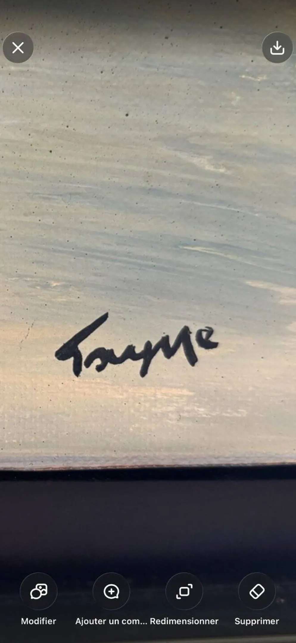 Tableau Abstrait Lyrique Huile sur Toile Cadre Noir Doré Années 60