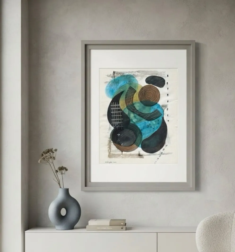 Tableau abstrait original de Bertrand Mugabure
