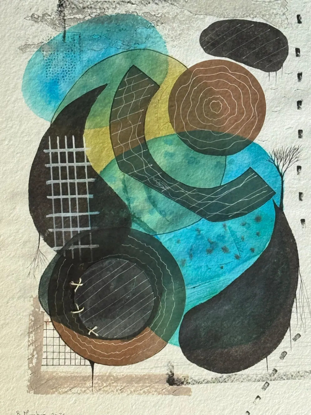 Tableau abstrait original de Bertrand Mugabure