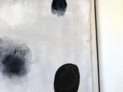 Tableau abstrait sur toile de lin dans le goût de Joan Miro