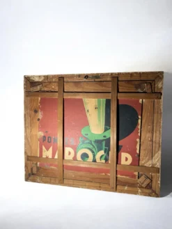 Tableau ancien français signé et daté 1952 – Château et jardin – Huile