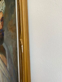 Tableau ancien, portrait d’homme au turban , XX siècle, signé