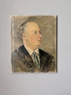 Tableau ancien portrait huile sur toile homme XXème
