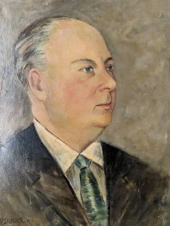 Tableau ancien portrait huile sur toile homme XXème
