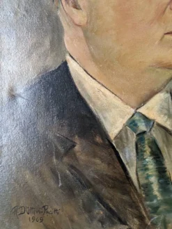 Tableau ancien portrait huile sur toile homme XXème