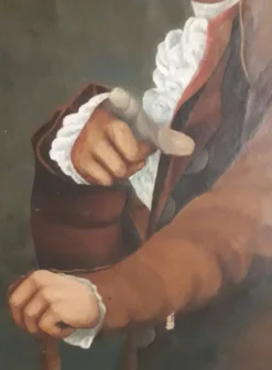 Tableau ancien portrait huile sur toile signée Gouet