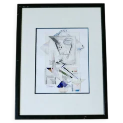 Tableau années 80 / collages de papier dessinés encadré