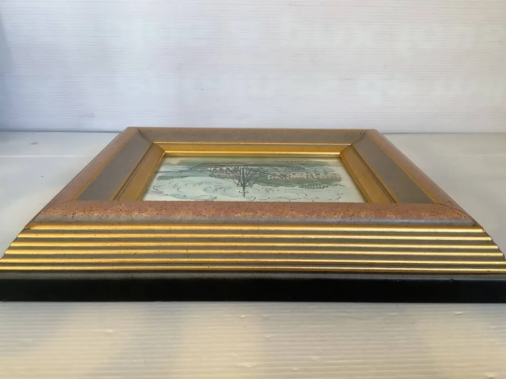 Tableau aquarelle signée bateau marine