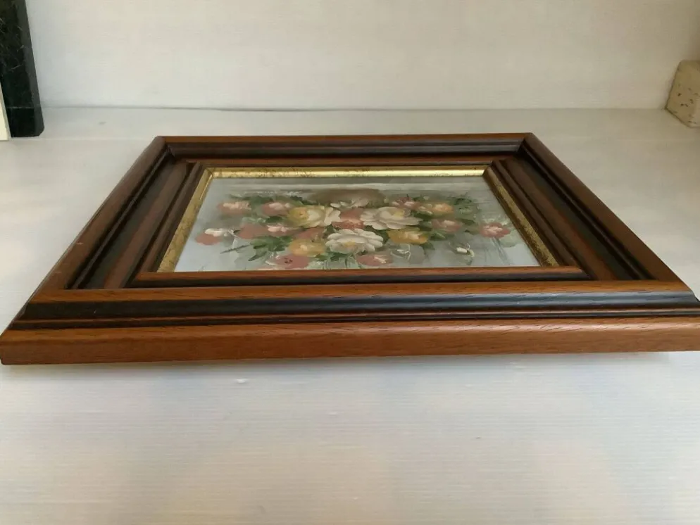 Tableau bouquet de fleurs huile sur toile signée