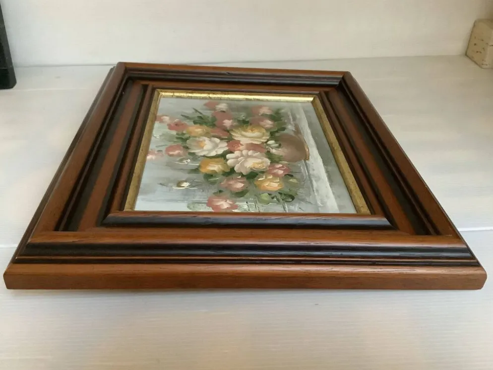 Tableau bouquet de fleurs huile sur toile signée