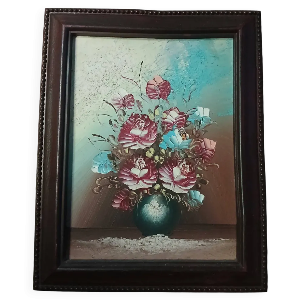 Tableau bouquet de fleurs peint à la main