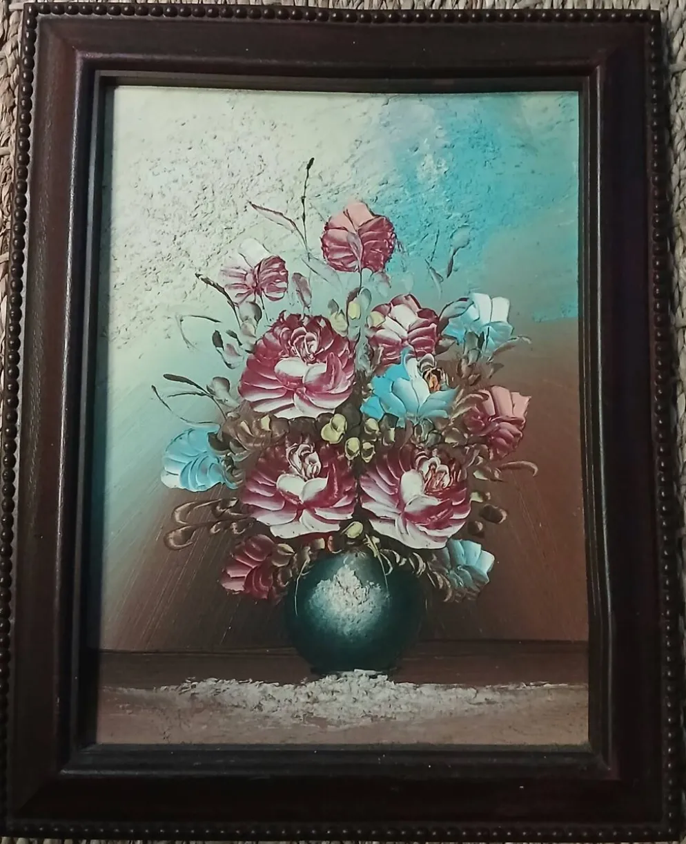 Tableau bouquet de fleurs peint à la main