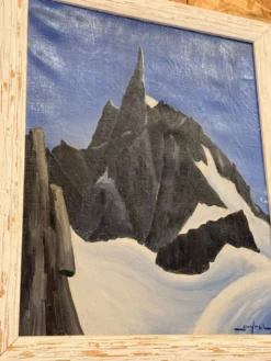 Tableau de montagne signé Guy Rel (1967) – Huile sur toile