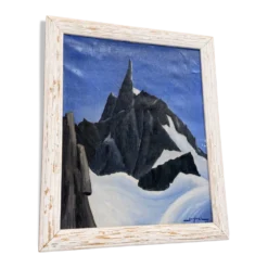 Tableau de montagne signé Guy Rel (1967) – Huile sur toile