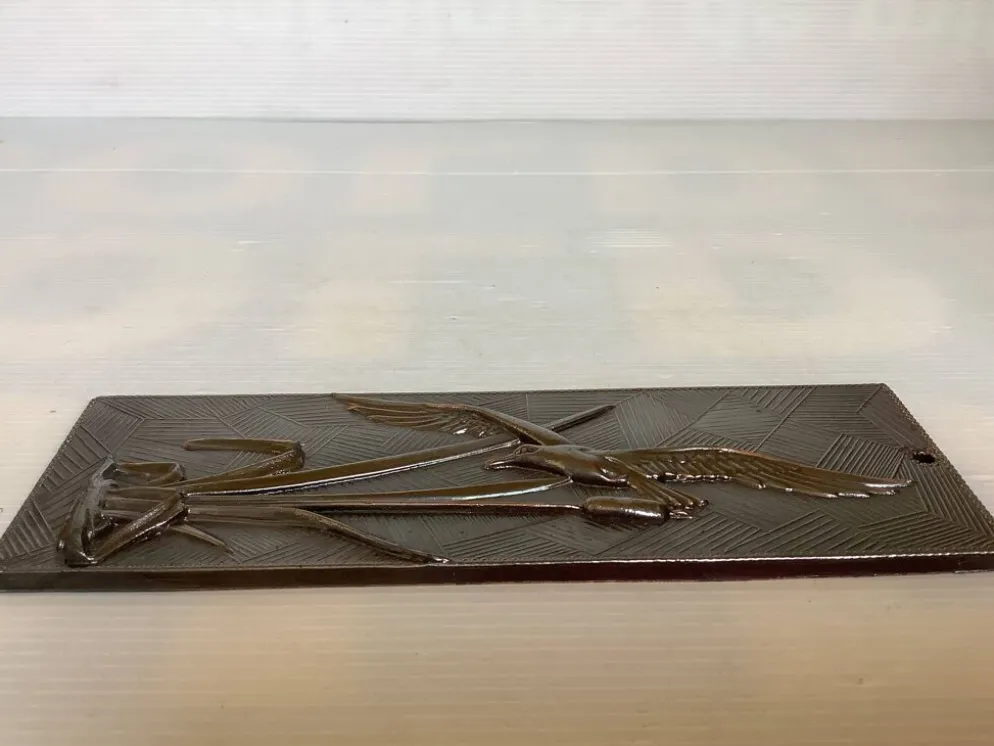 Tableau en métal oiseau zoomorphe