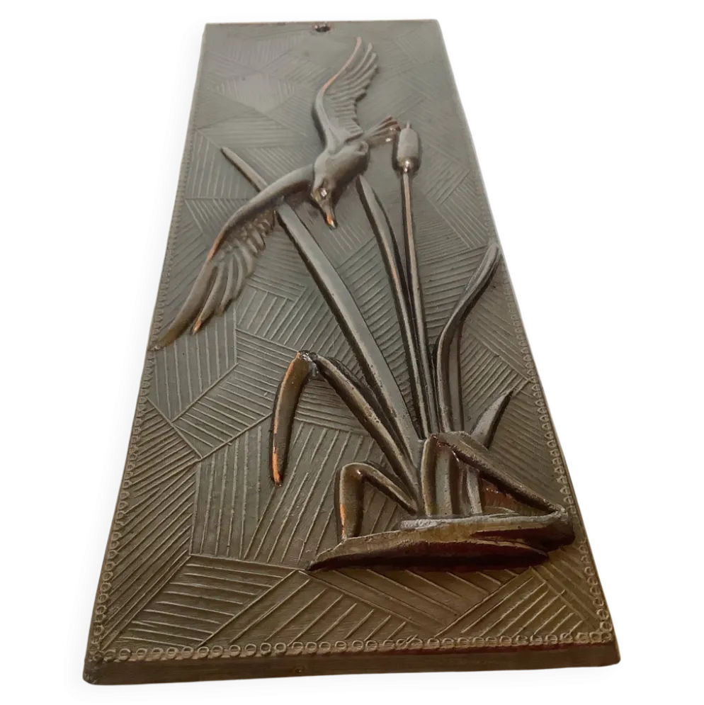 Tableau en métal oiseau zoomorphe