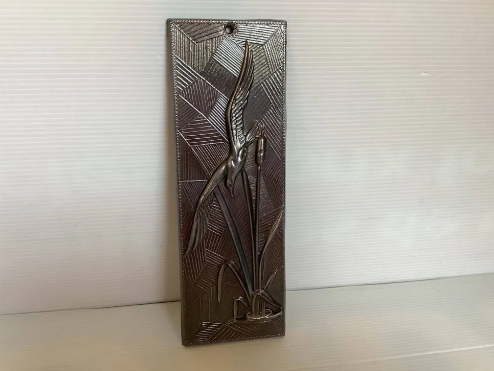 Tableau en métal oiseau zoomorphe