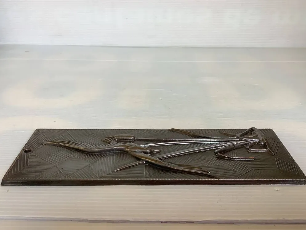 Tableau en métal oiseau zoomorphe