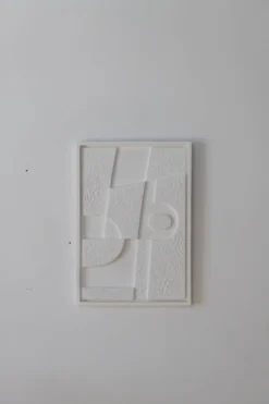 Tableau Gaïa blanc granuleux 100x50 cm