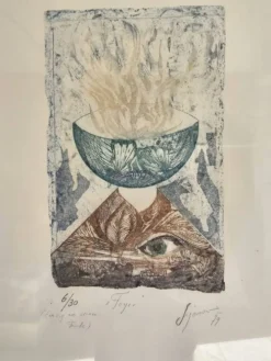 Tableau Gravure - le Foyer 630 - Signé Mischa Sijasov 1979