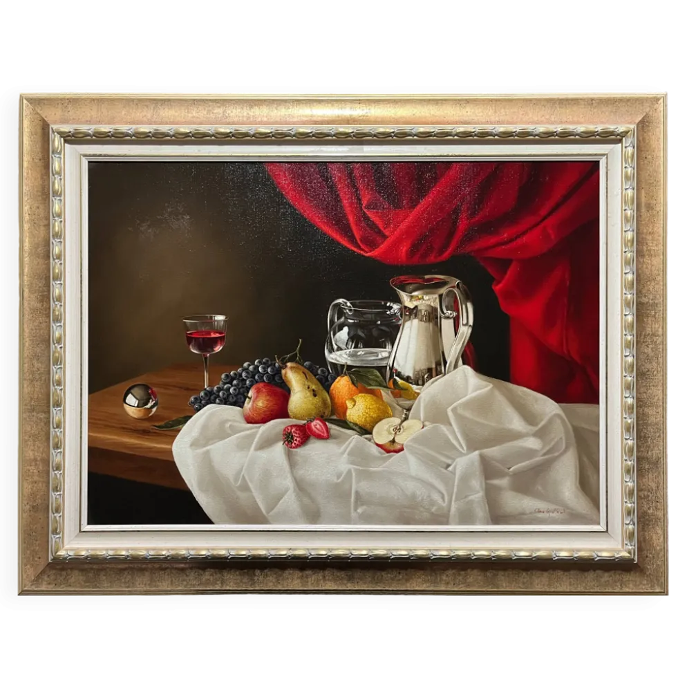 Tableau HST Elena Gualtierotti (née en 1961) "Nature morte aux fruits"